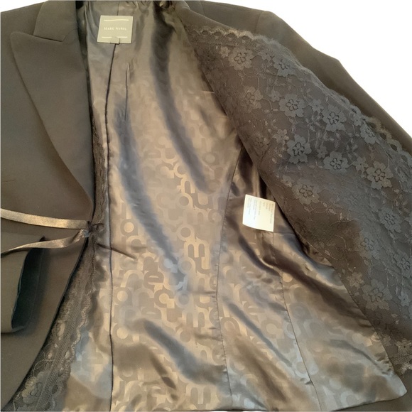Marc Aurel Vintage Black Lace Blazer Jacket  US 4 - Picture 7 of 8
